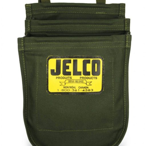 Triple Pocket Bolt Bag in Green Canvas