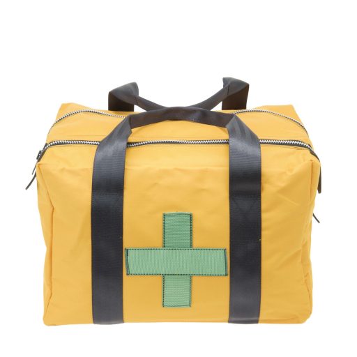 Bag in Yellow Canvas with Green Cross