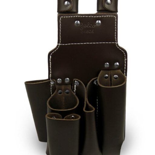 Holster in leather 5 pockets for tools