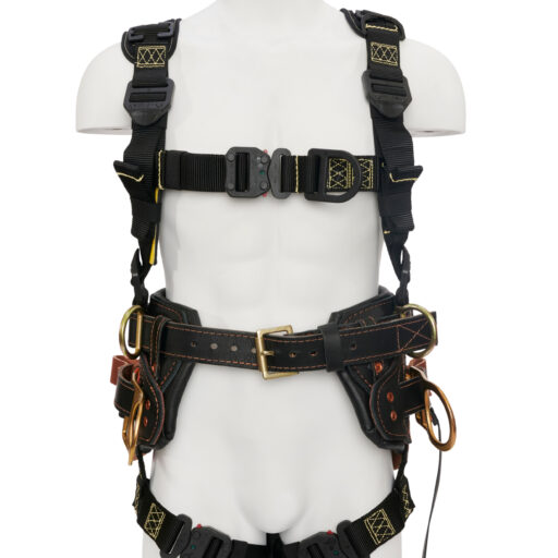 Combination Harness with 4 D-Ring Stacked Lineman's Belt