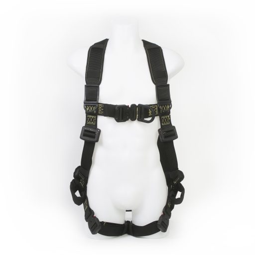 Arc Flash Compliant H-Style Harness with Dielectric Hardware, Soft Web Loop, Sternal D-Ring and Hip Web Loops